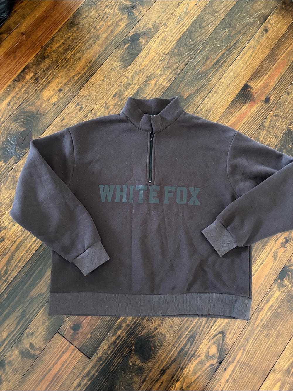 White Fox Boutique Black Quarter-Zip Sweatshirt